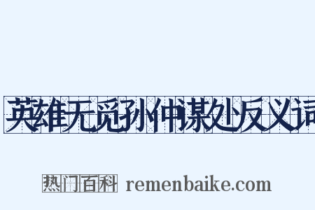 英雄无觅孙仲谋处反义词是什么意思的图片